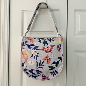 Anthropologie Vegan Leather Floral shoulder bag
